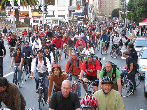 cm-sept08-union-sq_4188 Critical Mass 16th birthday rides past Union Square, San Francisco, Sept. 26, 2008