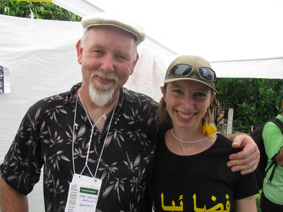 cc-and-fabianne_6712 Lots of photo ops at the Bike camp... here's Fabianne from Critical Mass in Curitiba!