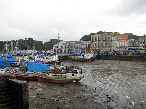 The old harbor in Belem, as the rain is starting again.
