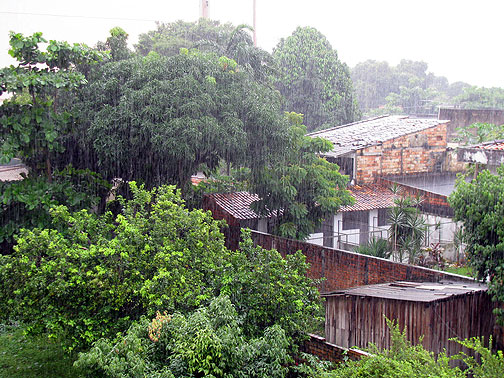 Equatorial rains pour down on Belem, this view from my balcony.