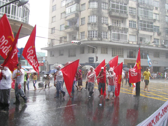 soggy-socialists_6533 Soggy socialists march under a downpour, Jan. 26, 2009, Belem, Brazil, opening the World Social Forum.