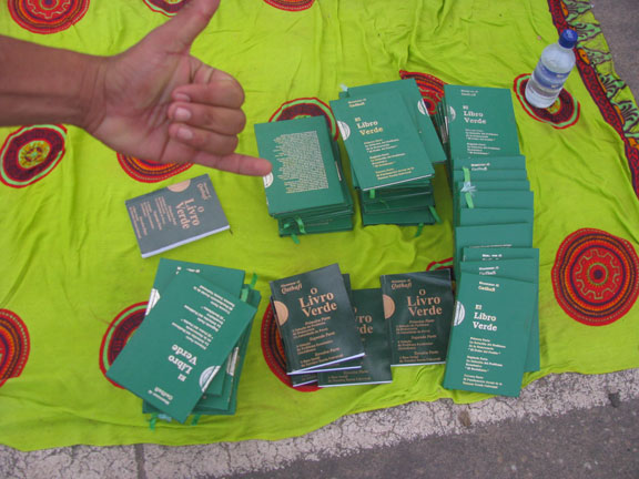 Libyan leader Qaddafi had his own distribution guy with books on a cloth...