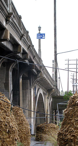pasadena-aqueduct-la-river_7139 The historic Pasadena Viaduct soars over the FarmLab and the Los Angeles River.