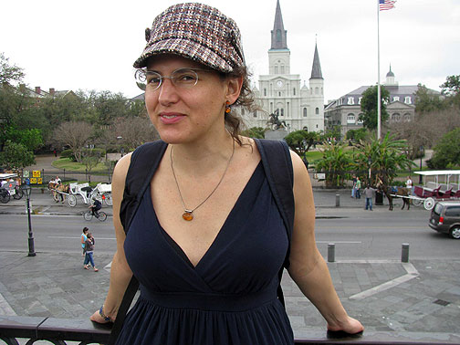 adriana-at-jackson-square_7508 Adriana at Jackson Square, New Orleans, Feb. 28, 2009.
