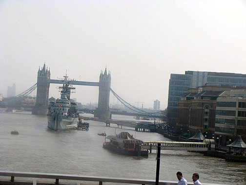 battleship-and-bridge_8403 Crossing the Thames.
