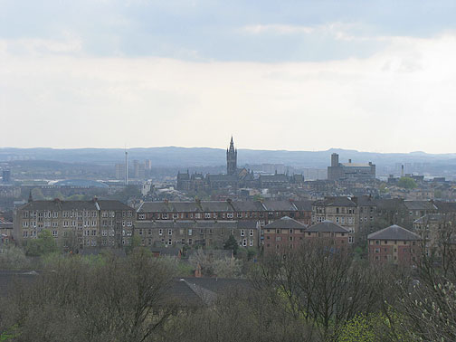 glasgow-view_8772 View of Glasgow from hilltop in park.