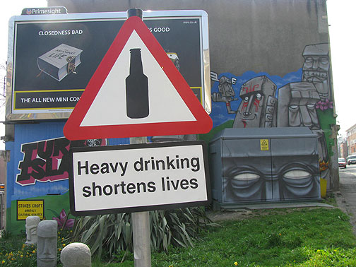heavy-drinking-sign_8262 One of many unauthorized, homemade signs dotting the Stokes area.