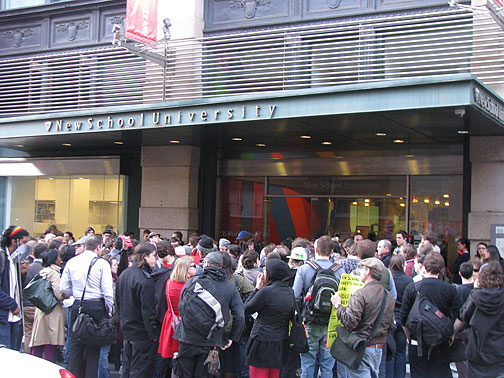ny-new-school-front_8871 Demo at New School over police attack on occupiers, April 16, 2009.