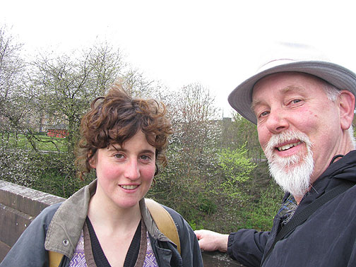 tilly-and-me_8816 Me and Tilly on the bridge where one of the statues has googly eyes!