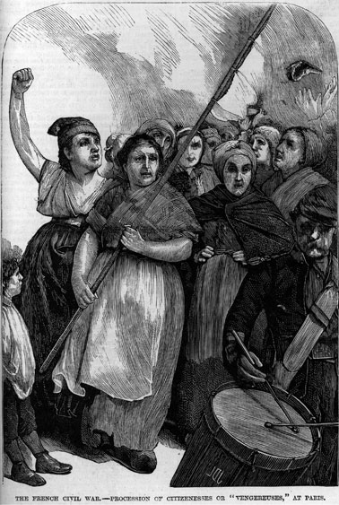 paris-commune-vengereuses-may-27-1871-frank-leslies-illustrated-newspaper "Vengereuses" in Paris, May 27, 1871, from Frank Leslie's Illustrated Newspaper