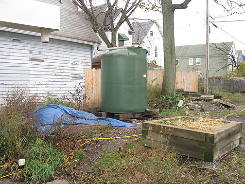 1000-gallon-water-tank_2648 1000 gallon rain catchment barrel at the Massachusetts Avenue Project in Buffalo.