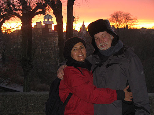cc-and-adri-in-skansen_3398 Sunset in Stockholm, around 3:30 pm.