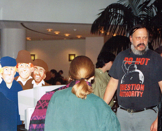 Greg at the Grand Rollout of the first edition of Shaping San Francisco at the SF Main Library. The kiosk is hidden behind the woman in the foreground.
