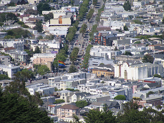 I took this picture from Twin Peaks while the Castro was beginning to celebrate the Supreme Court decisions regarding gay marriage.