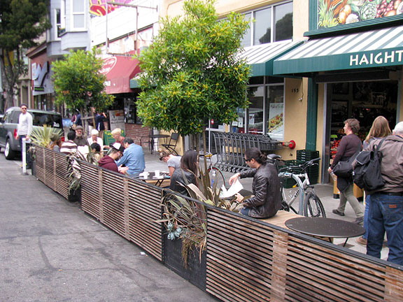 Parklet on Haight Street... the Valencia corridor probably has more than any other single area of San Francisco.