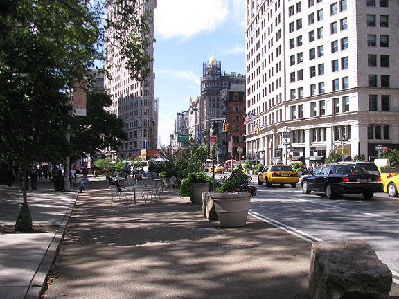 I love how much traffic calming has been implemented in New York, here along Madison Square...