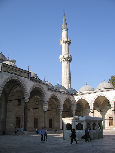Interior courtyard at the Suleiman Mosque.