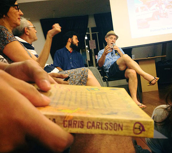 I'm at Labiorosa89, a new incubator space for alternative culture in Sao Paulo, here doing question-and-answer after my talk.