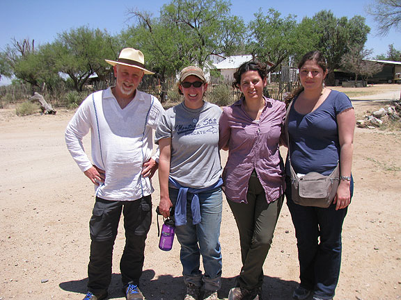 Here we are with Sarah, a rancher on the border who is working on riparian restoration projects on her land.