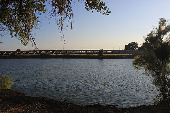 This is an impressive bit of hydrological engineering, the Sacramento Bypass, seen here from the Garden Highway on the opposite bank's levee.