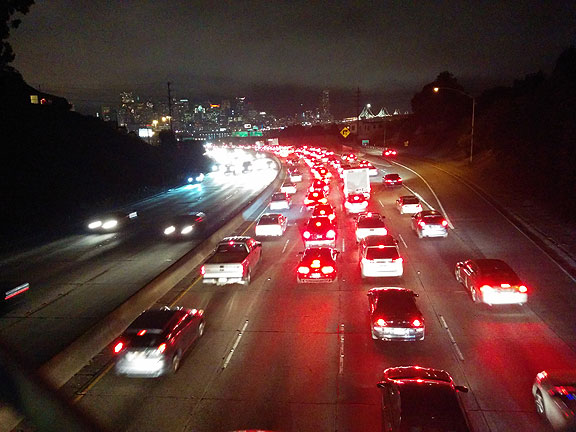 Day and night, our urban space is completely dominated by automobiles already. "Restoring Balance" can only mean far less space for cars and much more for pedestrians, bicyclists, and public transit.