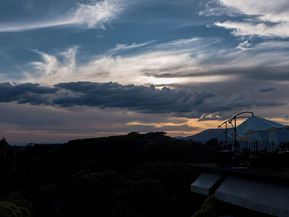 While all this excitement was going on at the volcano, there was this gorgeous sunset going on to the south over the ocean.