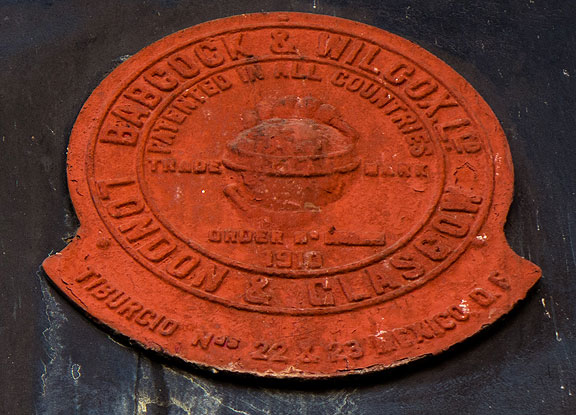 Close-up on the boiler's provenance.