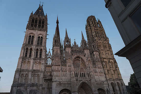 The famous gothic cathedral in Rouen, France.