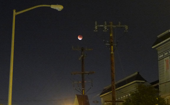 Everyone went crazy for the Blood Moon the other night... seen here above 25th Street around the corner from home.
