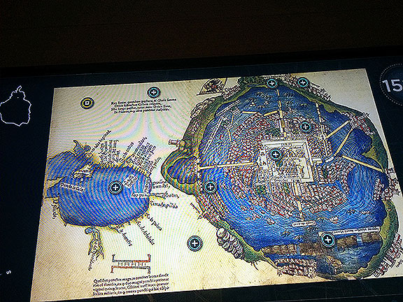 The earliest map of Tenochitlan, the Aztec capital built on the huge lake that once occupied the Valley of Mexico.